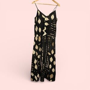 Cute Banana Republic satin stretchy silky batik safari maxi dress flowy boho